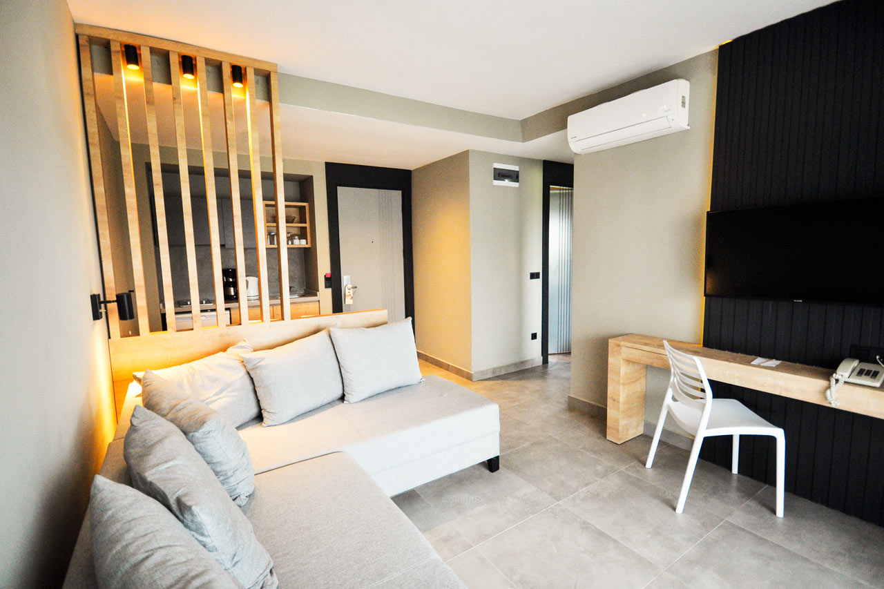 3-værelses lejlighed med fire senge og balkon