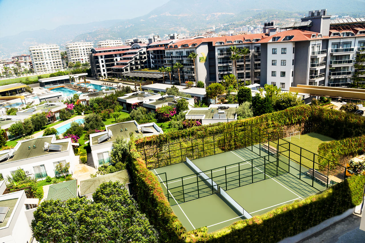 Hotellets padelbaner - billedet er en illustration og kan blive ændret