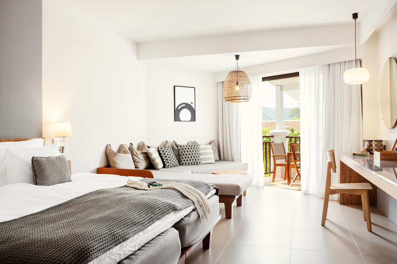 1-værelses Family Suite med balkon mod poolområdet