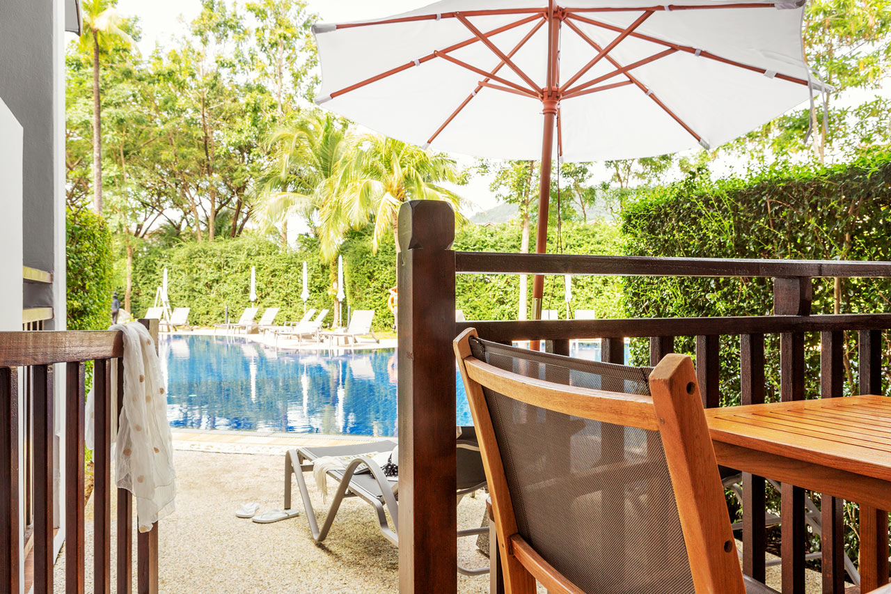 1-værelses Royal Pool Suite med terrasse med direkte adgang til hotellets pool