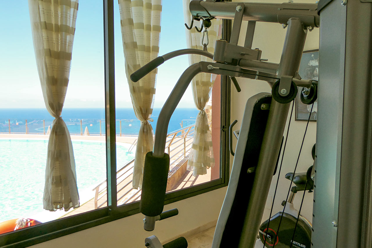 Udsigt fra hotellets motionsrum