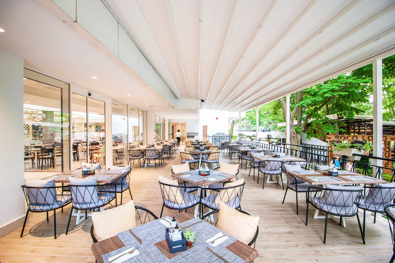 Buffetrestauranten 150 meter fra hotellet, hvor eventuelle måltider indtages.